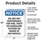 Signmission Not Responsible For Fire Theft Vandalism, 7 in W x Rectangle, Aluminum OS-2PACK-NS-A-710-V-16270 - alternate 5